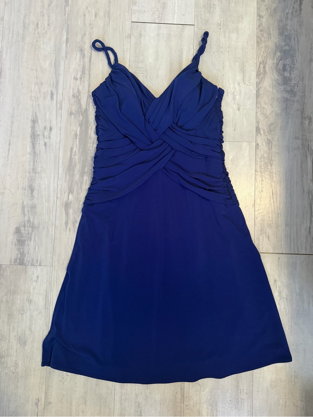 Royal Blue Twisted V-Neck Dress